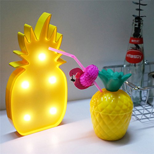 7625660075941 - 3D TROPICAL PINEAPPLE LED LIGHT ROMANTIC NIGHT TABLE LAMP HOLIDAY HOME CHRISTMAS PARTY DECORATION (PINEAPPLE)