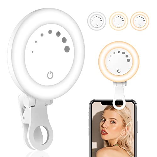 0762704114871 - AUREDAY RING LIGHT FOR PHONE - SELFIE LIGHT WITH CLIP, LED RING LIGHT FOR IPHONE, PORTABLE PHONE LIGHT FOR SELFIES, VIDEO RECORDING, MAKEUP, COMPATIBLE WITH CELL PHONE, LAPTOP, TABLET