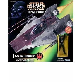 0076281697321 - STAR WARS: POWER OF THE FORCE A-WING FIGHTER WITH PILOT VEHICLE