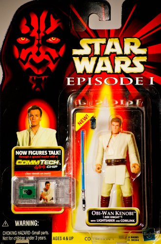 0076281842448 - 1999 - HASBRO - STAR WARS - EPISODE I - OBI-WAN KENOBI (JEDI KNIGHT) W/ LIGHTSABER & COMLINK ACTION FIGURE - COMM TECH CHIP - COLLECTION 1 - NEW - OUT OF PRODUCTION - LIMITED EDITION - COLLECTIBLE