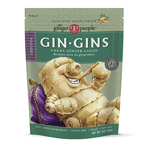 0762962967165 - GIN GINS ORIGINAL GINGER CHEWS BY THE GINGER PEOPLE – ANTI-NAUSEA AND DIGESTION AID, INDIVIDUALLY WRAPPED HEALTHY CANDY – ORIGINAL FLAVOR, 3 OZ BAG (PACK OF 1)