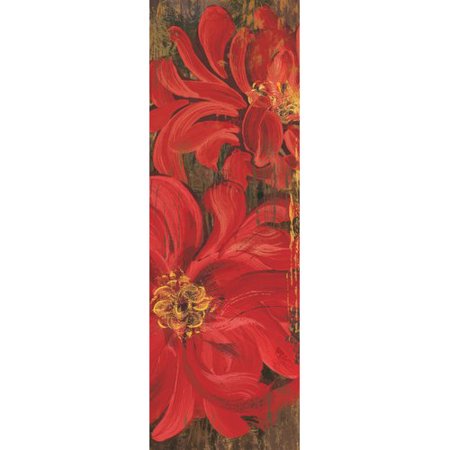 0763250525371 - MARMONT HILL FLORAL FRENZY RED II 41 PAINTING PRINT ON CANVAS, 45 X 15