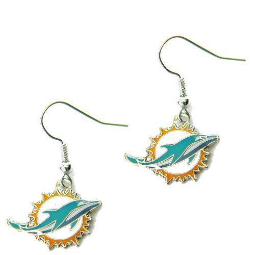 0763264167277 - NFL MIAMI DOLPHINS WOMENS NFL SPORTS TEAM J HOOK DANGLE LOGO EARRING SET, MULTICOLOR, ONE SIZE