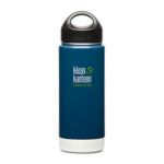 0763332023061 - WIDE MOUTH VACUUM INSULATED STAINLESS STEEL BOTTLE WITH LOOP CAP MONTERY BLUE