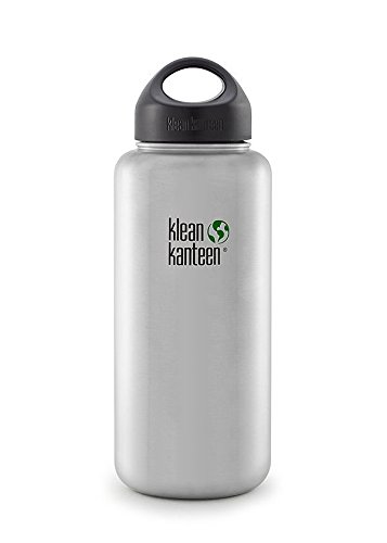 0763332027601 - KLEAN KANTEEN WIDE MOUTH BOTTLE WITH STAINLESS LOOP CAP (BRUSHED STAINLESS, 64-O