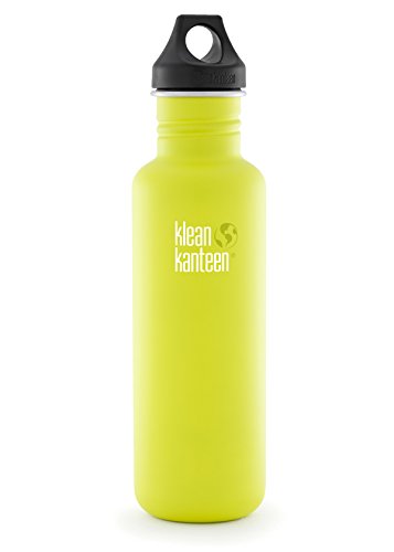 0763332032353 - KLEAN KANTEEN 27OZ CLASSIC WATER BOTTLE WITH LOOP CAP LIME POP, ONE SIZE