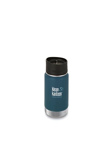 0763332032537 - KLEAN KANTEEN NEPTUNE BLUE WIDE INSULATED WATER BOTTLE WITH CAFE CAP 2.0, 12-OUNCE