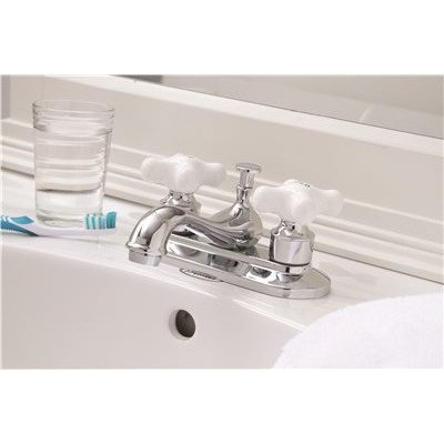 0076335222073 - PREMIER 2465897 PREMIER ASHBURY LAVATORY FAUCET WITH TWO HANDLES AND ABS POP-UP, CHROME - 2465897