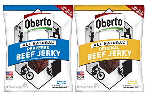 0763366880371 - OBERTO ALL NATURAL BEEF JERKY BUNDLE WITH ORIGINAL AND PEPPERED FLAVORS (3.25 OZ EACH) (2 ITEMS)