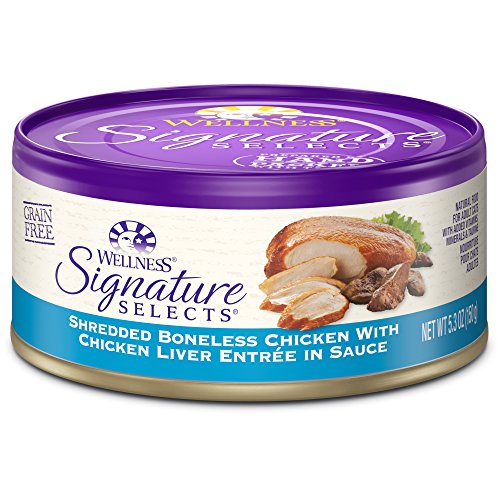 0076344050513 - WELLNESS SIGNATURE SELECTS GRAIN FREE SHREDDED CHICKEN & CHICKEN LIVER NATURAL WET CANNED CAT FOOD, 5.3-OUNCE CAN (PACK OF 24)