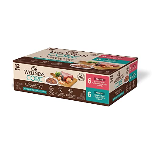 0076344050742 - WELLNESS CORE SIGNATURE SELECTS NATURAL CANNED GRAIN FREE CAT FOOD VARIETY PACK, FLAKED SEAFOOD SELECTION, 5.3 OUNCE CAN (PACK OF 12)