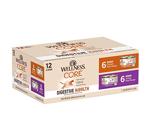 0076344061403 - WELLNES CORE DIGESTIVE HEALTH CHICKEN & TURKEY PATE VARIETY PACK WET CAT FOOD, 3-OUNCE, PACK OF 12