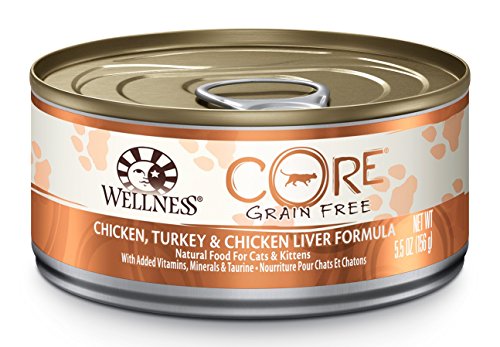 0076344079002 - WELLNESS CORE GRAIN FREE CHICKEN & TURKEY NATURAL WET CANNED CAT FOOD, 5.5-OUNCE CAN (PACK OF 24)