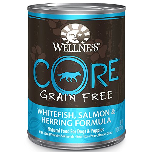0076344079453 - WELLNESS CORE GRAIN FREE SALMON, WHITEFISH & HERRING NATURAL WET CANNED DOG FOOD, 12.5-OUNCE CAN (PACK OF 12)