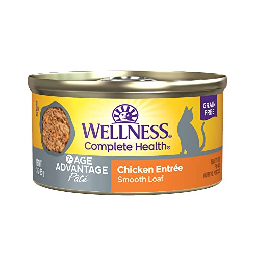 0076344091592 - WELLNESS COMPLETE HEALTH AGE ADVANTAGE SENIOR WET CAT FOOD, CHICKEN PATE, 7+ YEARS OLD, 3 OUNCE CAN (PACK OF 24)