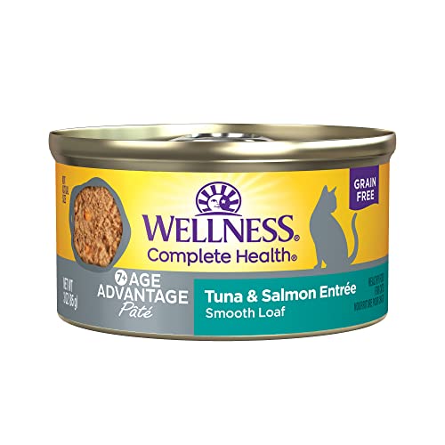 0076344091615 - WELLNESS COMPLETE HEALTH AGE ADVANTAGE SENIOR WET CAT FOOD, TUNA & SALMON PATE, 7+ YEARS OLD, 3 OUNCE CAN (PACK OF 24)