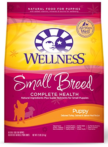 0076344891178 - WELLNESS COMPLETE HEALTH SMALL BREED PUPPY TURKEY, SALMON & OATMEAL NATURAL DRY DOG FOOD, 12-POUND BAG