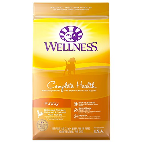 0076344891468 - WELLNESS COMPLETE HEALTH NATURAL DRY PUPPY FOOD, CHICKEN, SALMON & OATMEAL, 5-POUND BAG