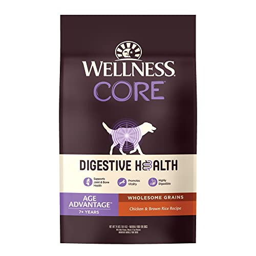 0076344898115 - WELLNESS CORE DIGESTIVE HEALTH SENIOR DRY DOG FOOD WITH GRAINS, 24 POUND BAG, ADVANGED AGE 7+ YEARS OLD, CHICKEN DOG FOOD, SENSITIVE STOMACH