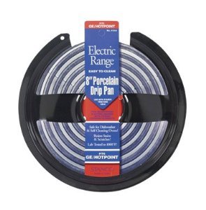 0076363441088 - STANCO ELECTRIC RANGE DRIP PAN FITS G.E./HOTPOINT BLACK PORCELAIN ON STEEL, CHROME 8 IN.