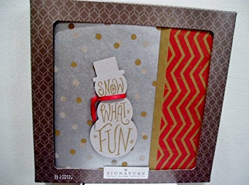 0763795026289 - HALLMARK SIGNATURE CHRISTMAS HOLIDAY BOXED CARDS SNOW WHAT FUN - 8 CARDS 8 ENVELOPES