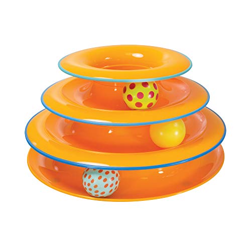0763874414037 - PETSTAGES TOWER OF TRACKS INTERACTIVE 3-TIER CAT TOY