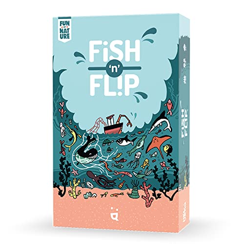 7640139533111 - FISH N FLIP CARD GAME | OCEAN THEMED STRATEGY GAME | COOPERATIVE GAME | FUN FAMILY GAME FOR KIDS AND ADULTS | AGES 7+ | 1-4 PLAYERS | AVERAGE PLAYTIME 20 MINUTES | MADE BY HELVETIQ