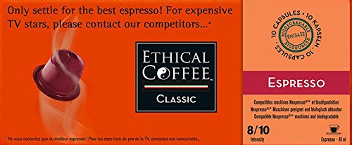 7640143681709 - NESPRESSO® COMPATIBLE COFFEE CAPSULES BY ETHICAL COFFEE- ESPRESSO - 1 PACK OF 10 CAPSULES - 8/10 INTENSITY