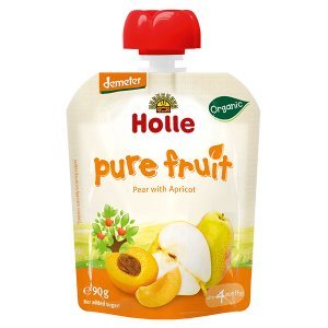 7640161871977 - HOLLE ORGANIC BABY FOOD PURE FRUIT POUCH PEAR WITH APRICOT 90G