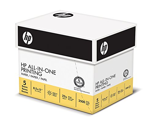 0764025007009 - HP ALL IN ONE PRINTING PAPER, 22LB, 8.5 X 11 , 96 BRIGHT, 2500 SHEETS/5 REAM CASE (207000C)