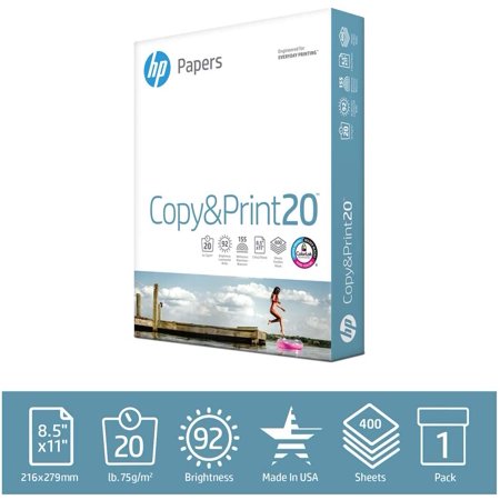0764025200028 - HP EVERYDAY COPY AND PRINT, 20LB, 8-1/2 X 11, 92 BRIGHT, 400 SHEETS/REAM (200010R)
