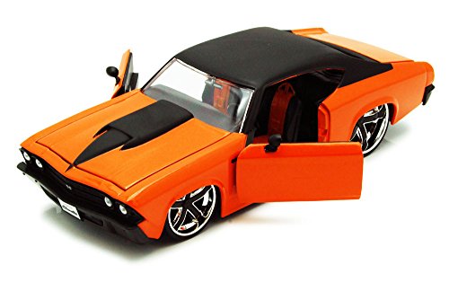 0764072017730 - 1969 CHEVY CHEVELLE SS, ORANGE - JADA TOYS BIGTIME MUSCLE 90213 - 1/24 SCALE DIECAST MODEL TOY CAR