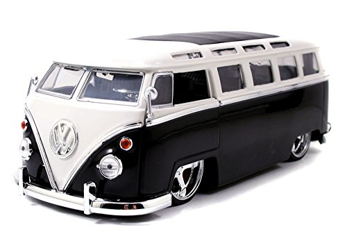 0764072018492 - 1962 VOLKSWAGEN BUS, BLACK/WHITE - JADA TOYS BIGTIME MUSCLE 91695 - 1/24 SCALE DIECAST MODEL TOY CAR
