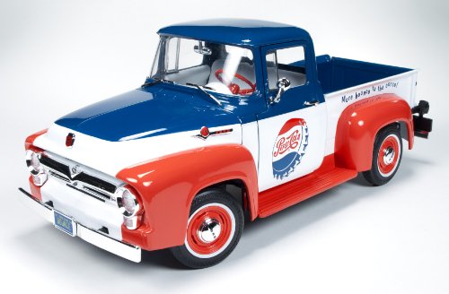 0764072022734 - 1956 FORD F-100 PEPSI COLA 1/18 LIMITED TO 1250 PC WORLDWIDE BY AUTOWORLD AW216