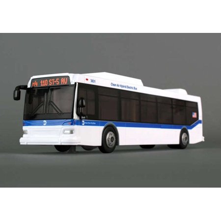 0764072097350 - MTA 11 INCH BUS, WHITE - DARON RT8468 - DIECAST MODEL TOY CAR