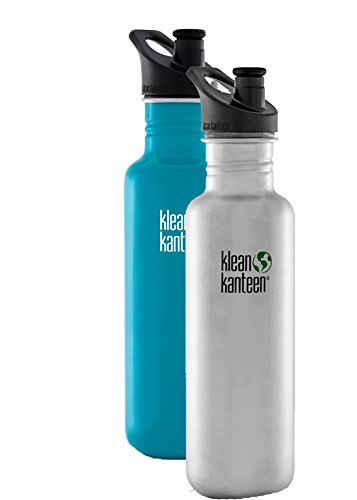 0764072215648 - KLEAN KANTEEN STAINLESS STEEL BOTTLE WITH 3.0 SPORT CAP,27-OUNCE,2 PK: BRUSHED STAINLESS & TIDAL POOL