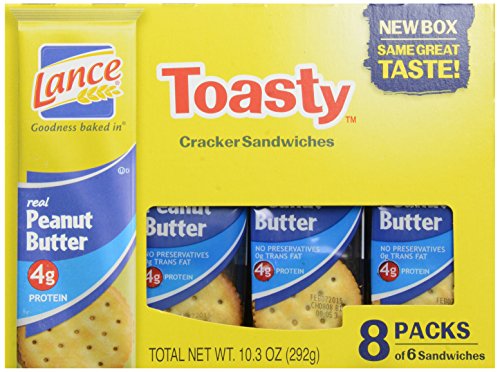 0076410901381 - LANCE CRACKER SANDWICHES ON-THE-GO PACKS - TOASTY WITH PEANUT BUTTER - 1.5 OZ - 8 COUNT