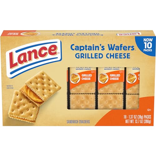 0076410906126 - LANCE SANDWICH CRACKERS, CAPTAINS WAFER GRILLED CHEESE, 10 INDIVIDUAL PACKS, 6 SANDWICHES EACH
