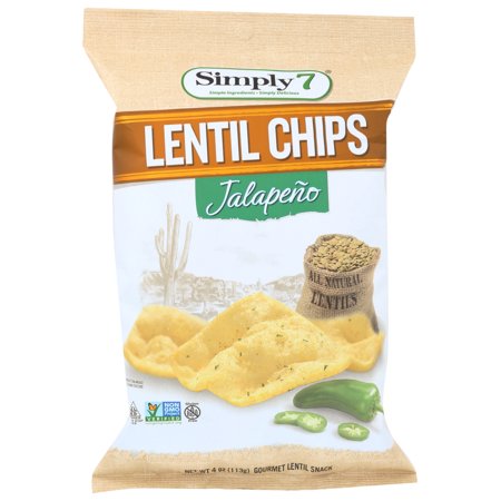 0764218754482 - SIMPLY 7 LENTIL CHIPS, JALAPENO, 4 OUNCE (PACK OF 12)