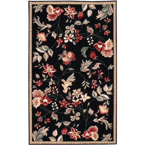 0764262076783 - SURYA FLOR FLO-8907 TRANSITIONAL HAND HOOKED 100% WOOL CAVIAR 2' X 2'9 FLORAL ACCENT RUG