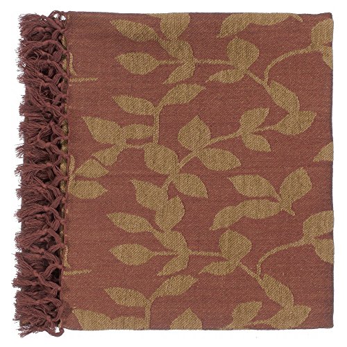 0764262091090 - SURYA TIMORA TMR-2005 HAND KNOTTED 100% COTTON RED 50 X 70 FLORAL THROW
