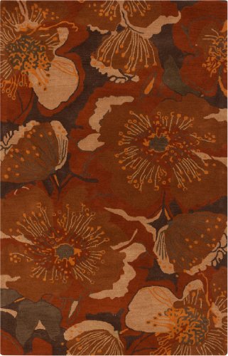 0764262844870 - SURYA ATHENA ATH-5102 TRANSITIONAL HAND TUFTED 100% WOOL SEPIA 2' X 3' FLORAL ACCENT RUG