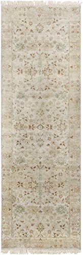 0764262881448 - SURYA TMS3001-268 HAND KNOTTED CASUAL RUNNER, 2-FEET 6-INCH BY 8-FEET, LIGHT GRAY/SALMON/OLIVE
