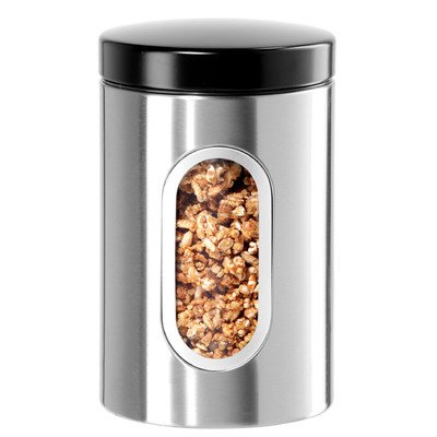 0764271056028 - STAINLESS STEEL AIRTIGHT CANISTER SIZE: 7.5 H X 4.25 W X 4.25 D