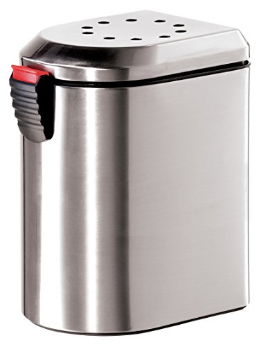 0764271072899 - OGGI 7289.0 DELUXE STAINLESS STEEL COUNTERTOP COMPOST PAIL WITH EZ-OPEN LID AND CHARCOAL FILTER
