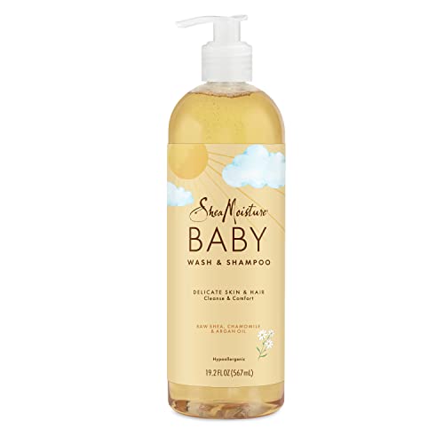 0764302024088 - SHEAMOISTURE BABY WASH AND SHAMPOO RAW SHEA, CHAMOMILE & ARGAN OIL FOR DELICATE SKIN AND HAIR BABY CARE WITH SHEA BUTTER, 19.2 OZ
