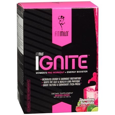 0764442287060 - MUSCLE PHARM FITISS IGNITE WOMEN'S PRE-WORKOUT ENERGY BOOSTER, STRAWBERRY MARGARITA, 28 STICK PACKS (PACK OF 2) BY MUSCLE PHARM