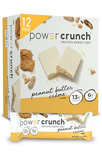 0764442455056 - POWER CRUNCH WHEY PROTEIN BARS, HIGH PROTEIN SNACKS WITH DELICIOUS TASTE, PEANUT BUTTER CRÈME, 1.4 OUNCE (12 COUNT)