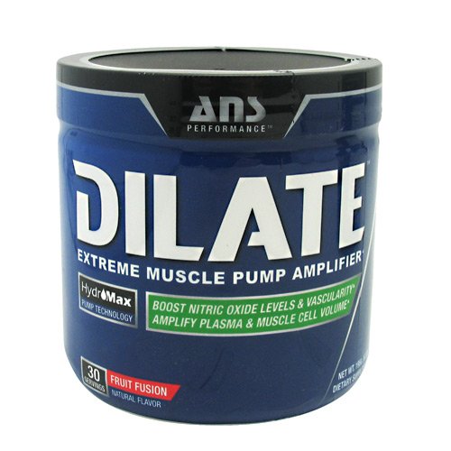 0764442664144 - ANS PERFORMANCE DILATE, CAFFEINE-FREE PRE WORKOUT & NITRIC OXIDE BOOSTER, EXTREME MUSCLE PUMP SUPPLEMENT, FRUIT FUSION, 30 SERVINGS