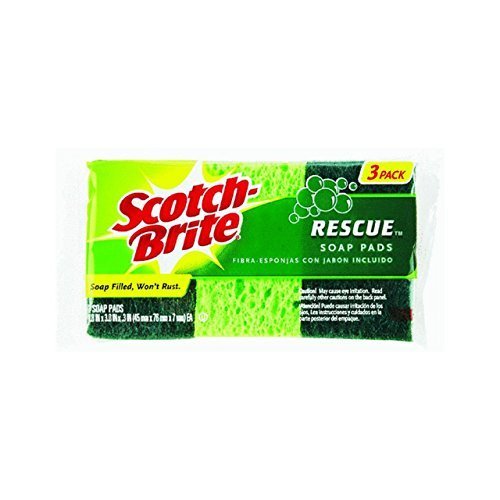 0764442893186 - SCOTCH-BRITE RESCUE SOAP FILLED MINI PADS 3 PK (PACK OF 12) BY SCOTCH-BRITE